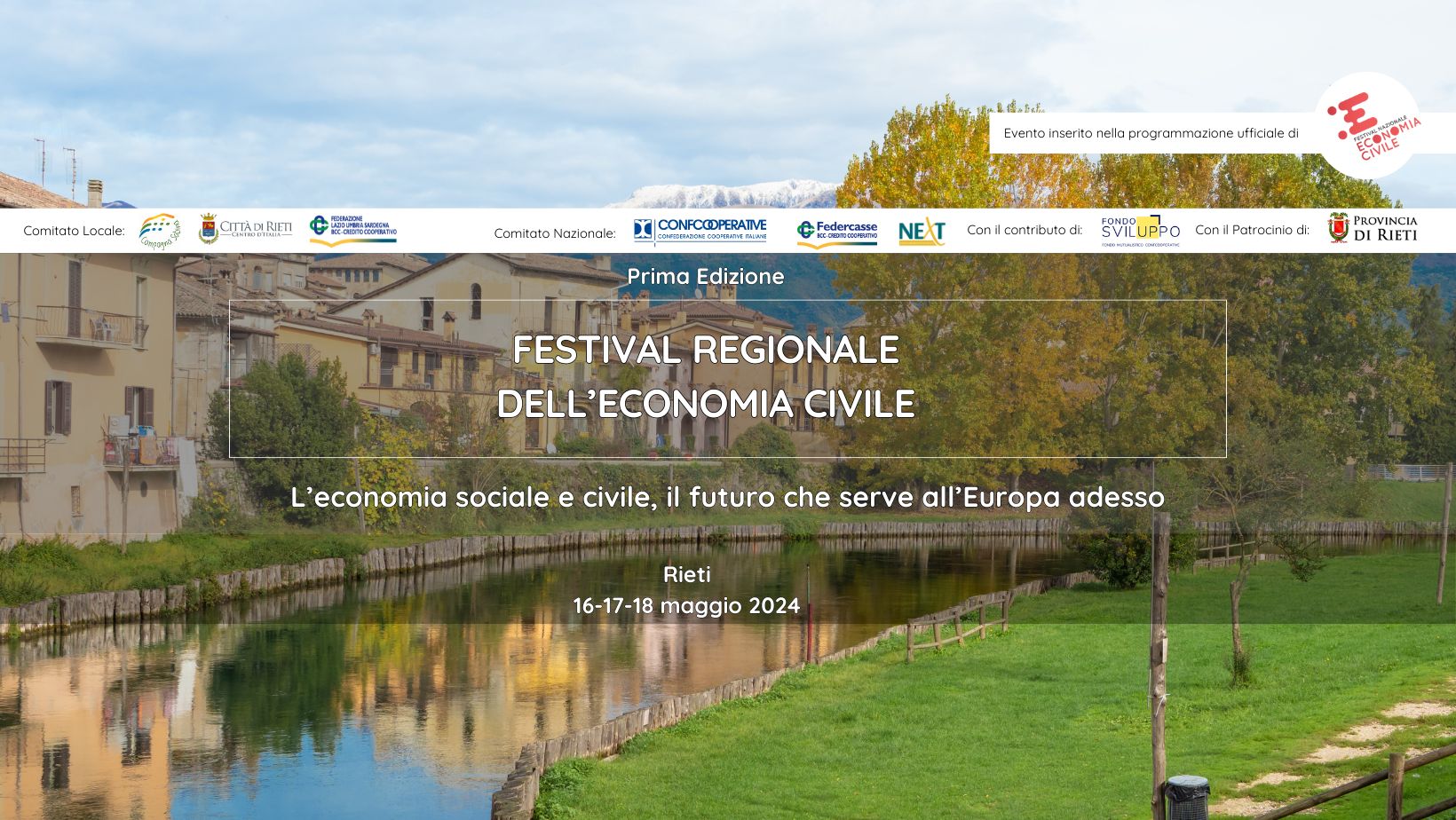 “Festival Regionale dell’Economia Civile”, Rieti 16-18 maggio 2024